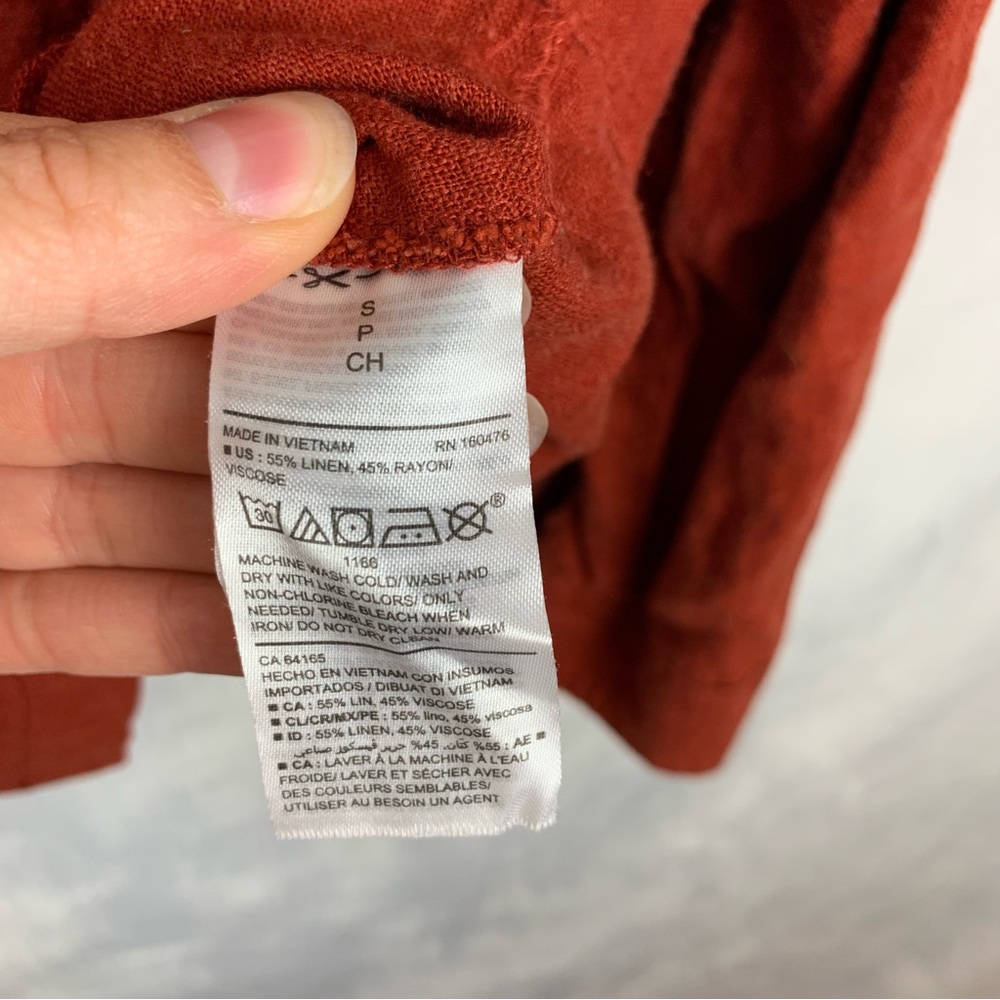 OLD‎ NAVY Brick Red Linen Utility Jacket Sz Sm - Picture 4 of 4